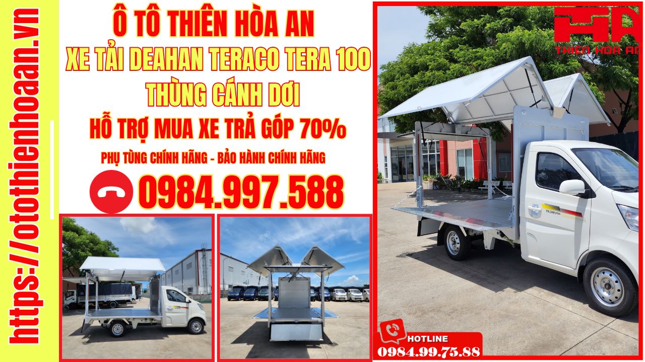Giá xe tải tera 100 thùng kín cánh dơi