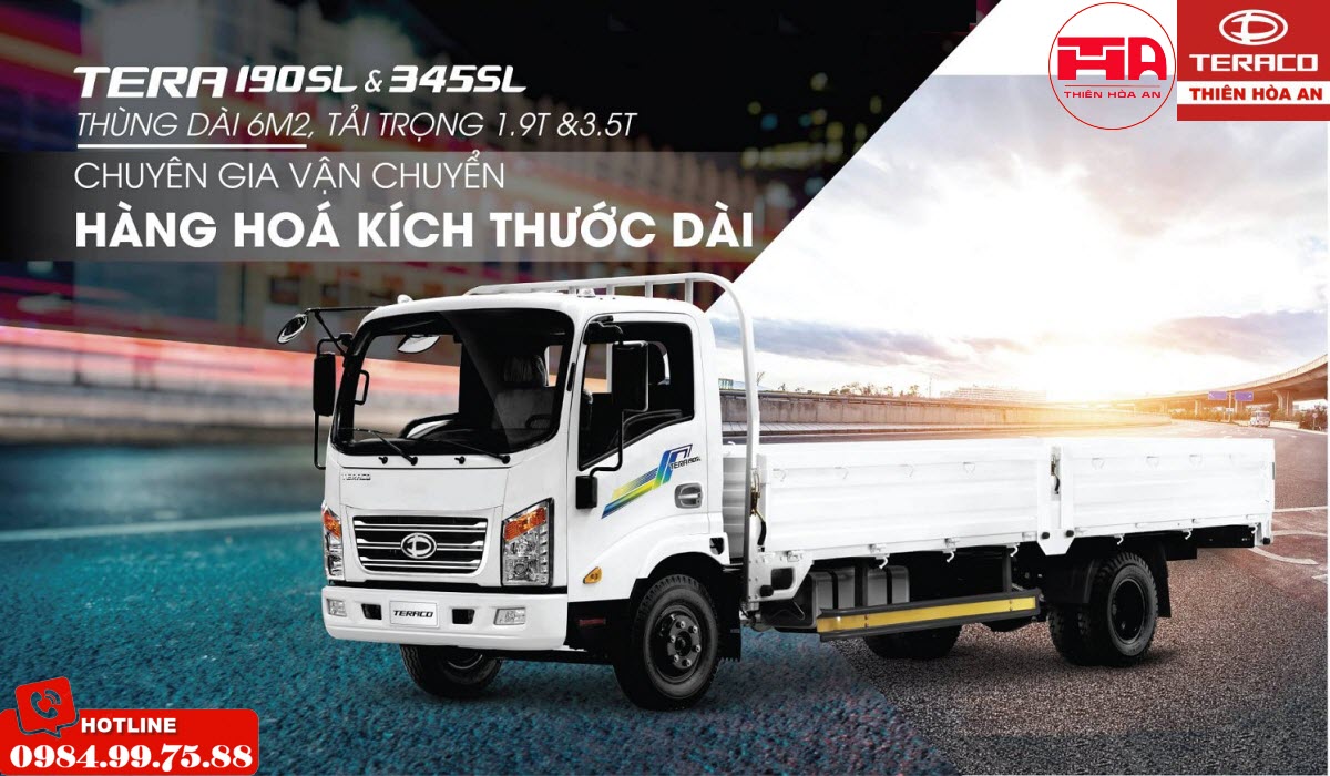 So sánh xe tải Teraco 190SL và Teraco 345SL