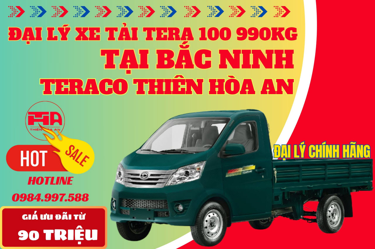 Đại lý xe tải Tera 100 990kg tại Bắc Ninh