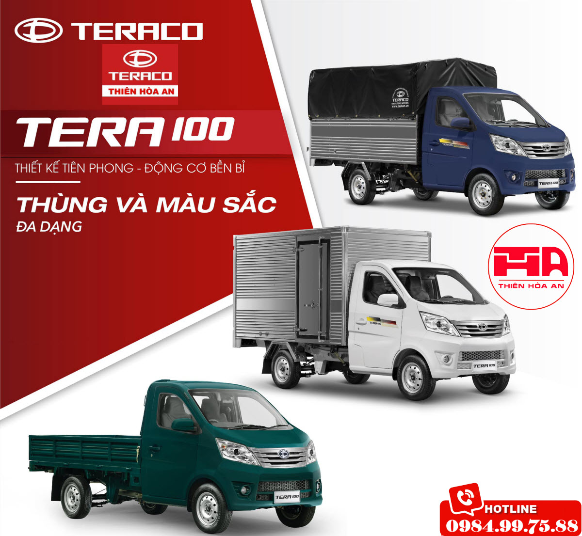 Bảng báo giá xe tải Tera 100 990kg mới nhất
