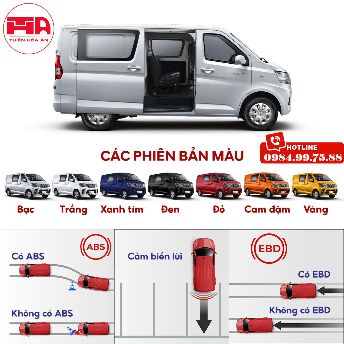 Xe tải van teraco tera v6 945kg