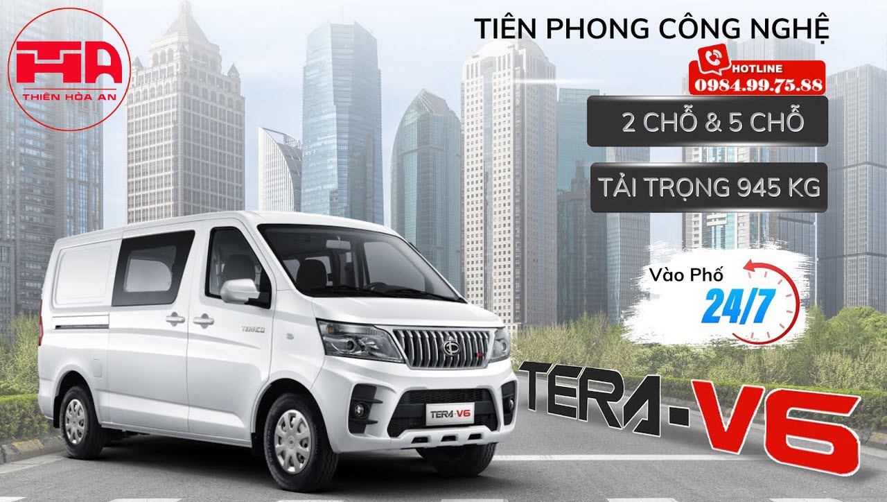Bảng báo giá xe tải Van Teraco Tera V6 945kg tại Lào Cai