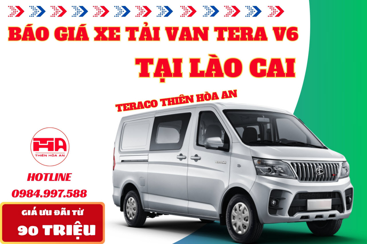 Bảng báo giá xe tải Van Teraco Tera V6 945kg tại Lào Cai