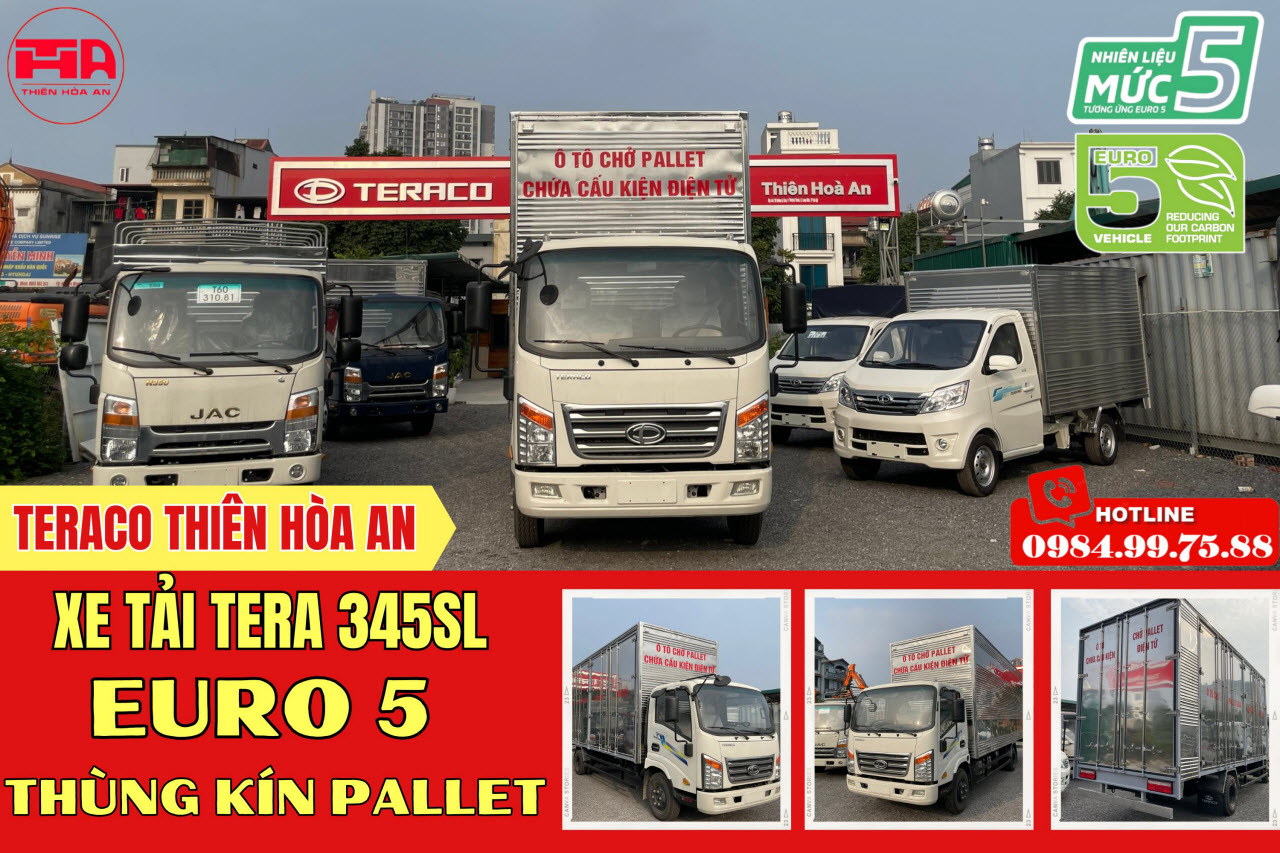 Giá xe tải Tera 345SL Euro5 Thùng kín chở Pallet