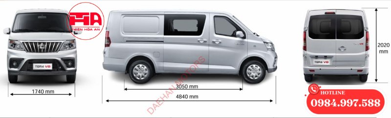 kích thước bên ngoài tera v8