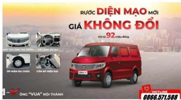 Xe tải Van Teraco Tera V6 2 Chỗ 945 Kg